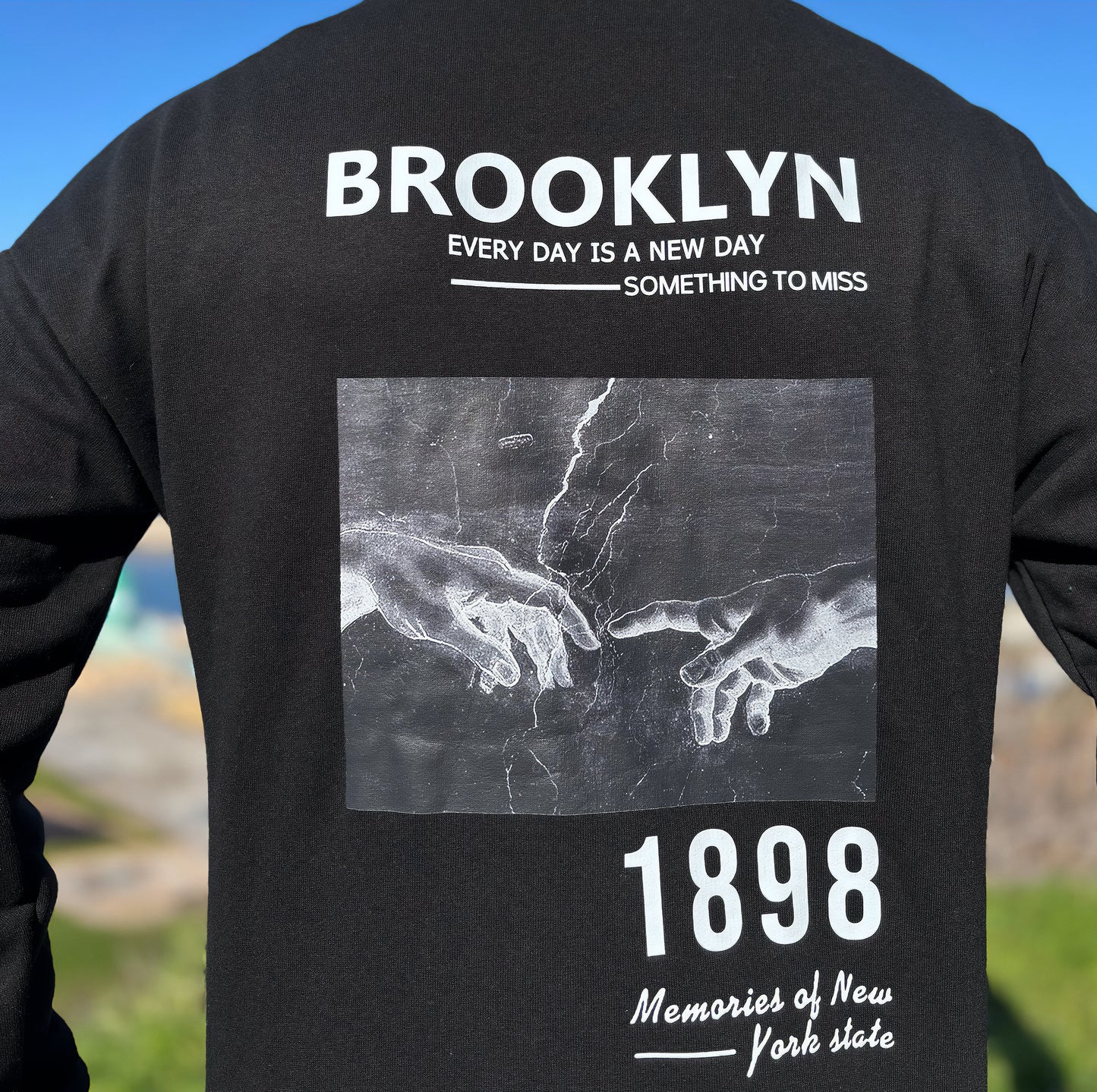 Unisex Baskılı Sweatshirt - Brooklyn